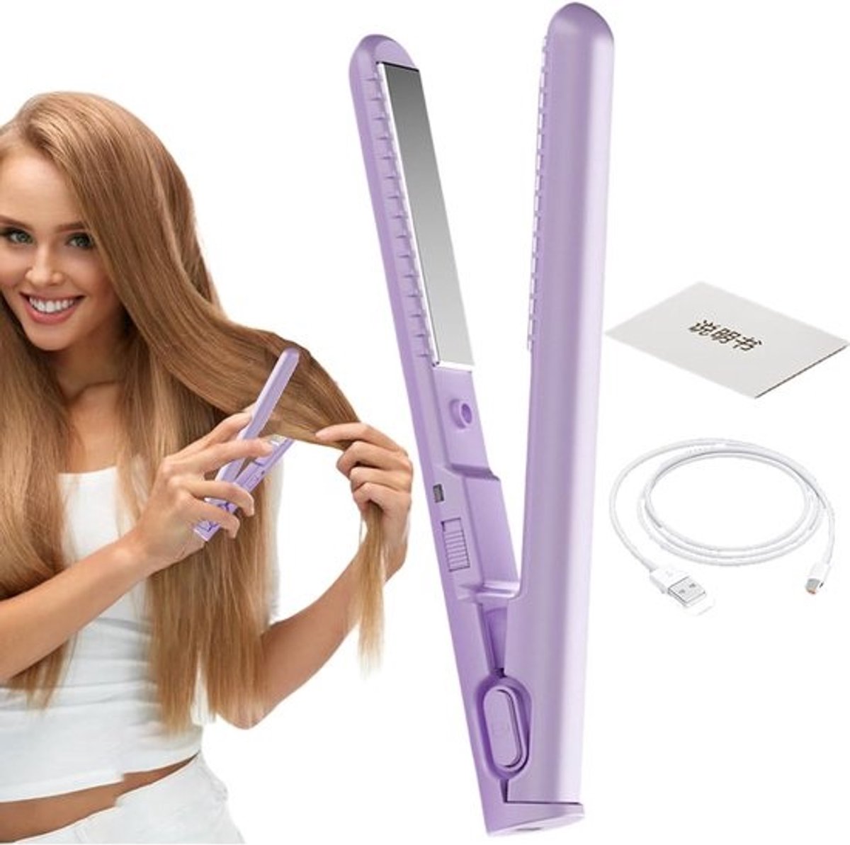 Stijltang Krultang - Haarstyling Tool - Reizen Thuis - USB Opladen 2-in-1 - 18 cm Klein