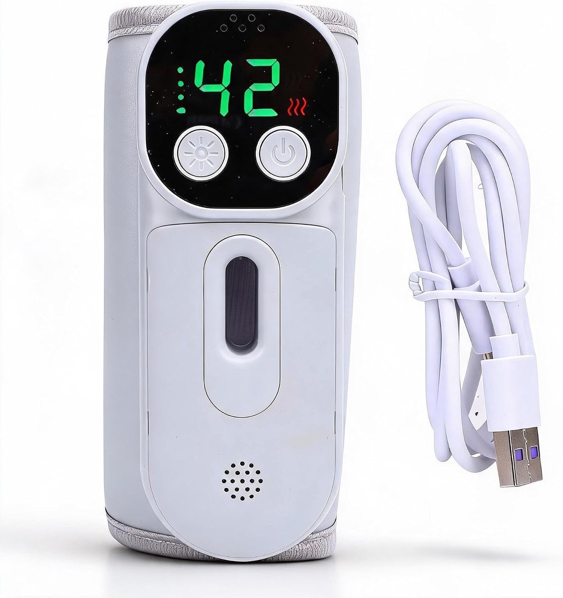 Draagbare Flesverwarmer 18W, Draadloze 8000mAh Oplaadbare Melkfles Heater met Constante Temperatuur voor Thuis en Reizen