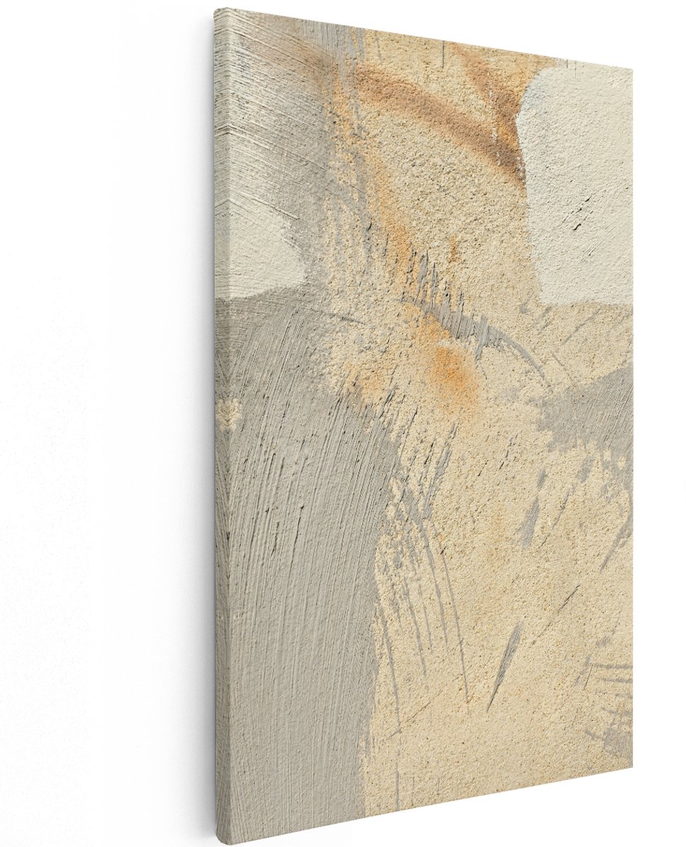 Artaza Canvas Schilderij Abstracte Kunst van een Cementen Muur - 120x180 cm - Groot - Wanddecoratie Woonkamer - Schilderijen - Muurdecoratie