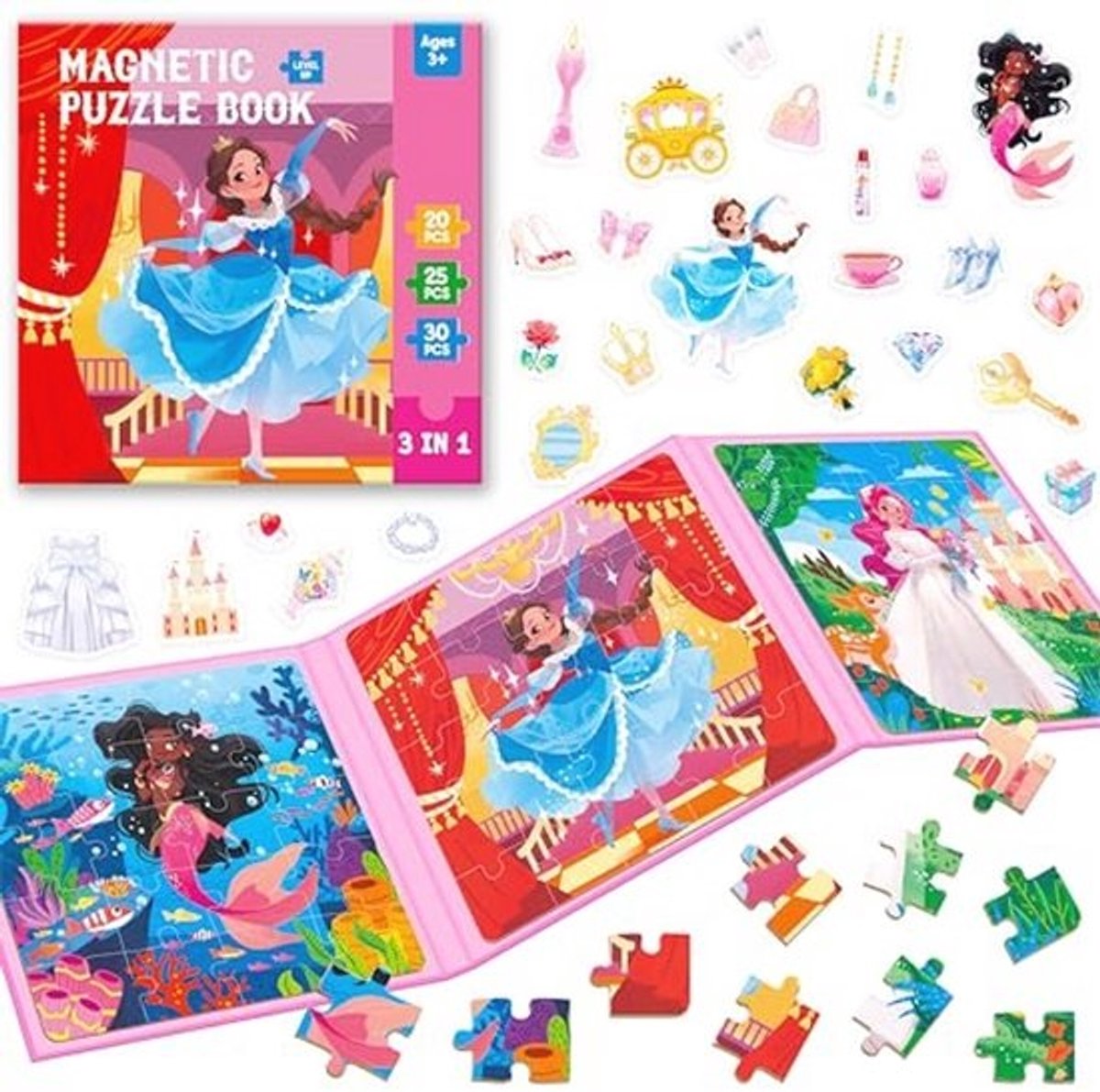 Magnetische Puzzels voor Kinderen van 3 tot 5 Jaar - Reispuzzels met 20/25/30 Stukjes en Sudoku