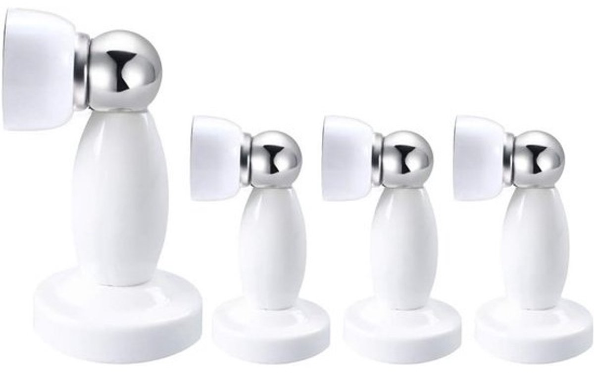 Magnetische Deurstopper Roestvrij Staal - Deurstop met Schroeven voor Vloer of Muur, Set van 4