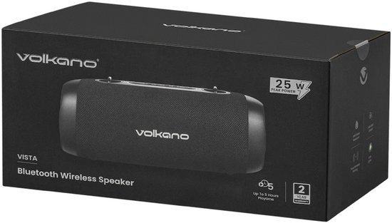 Volkano Vista Bluetooth Speaker - Draadloze speaker - Partybox - RGB-verlichting - TWS - Incl. schouderband — afbeelding 4