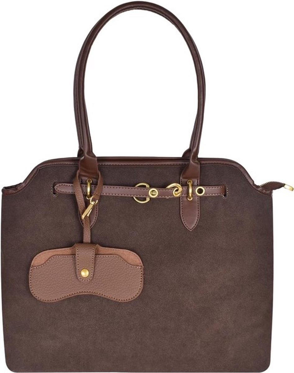 Handtas Dames - Schoudertas Werk - Dagelijks Gebruik - Ruim Binnenvak - 40 x 30 cm - Bruin