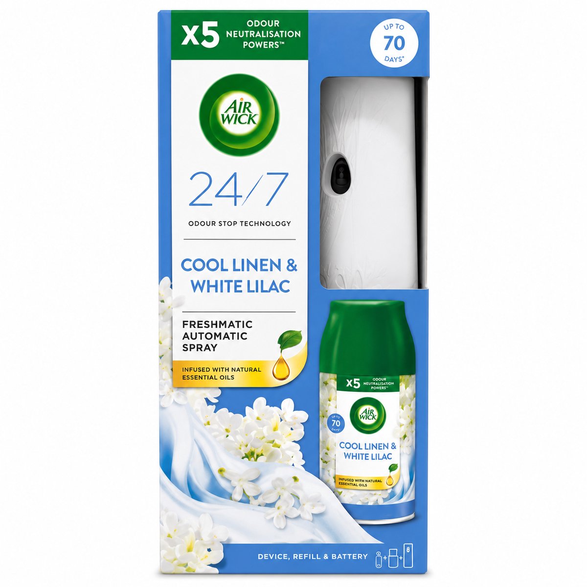 Air Wick Cool Linen & White Lilac Air Freshener - 250ml