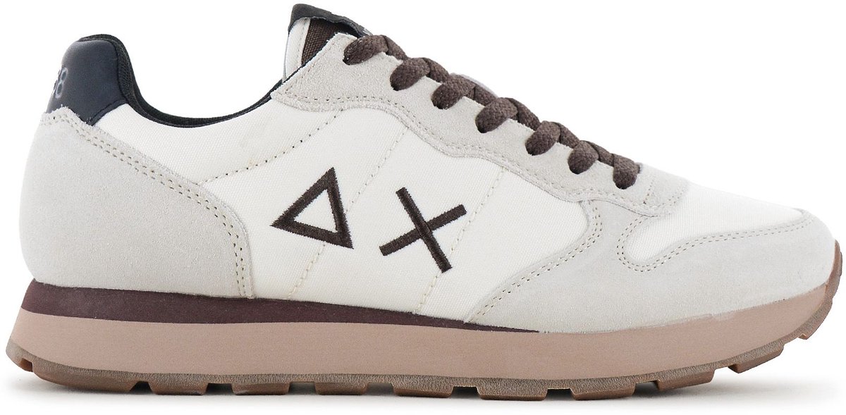 SUN68 Tom Solid - Heren Sneakers Schoenen Wit-Bruin Z46101-31 , Maat: EU 46
