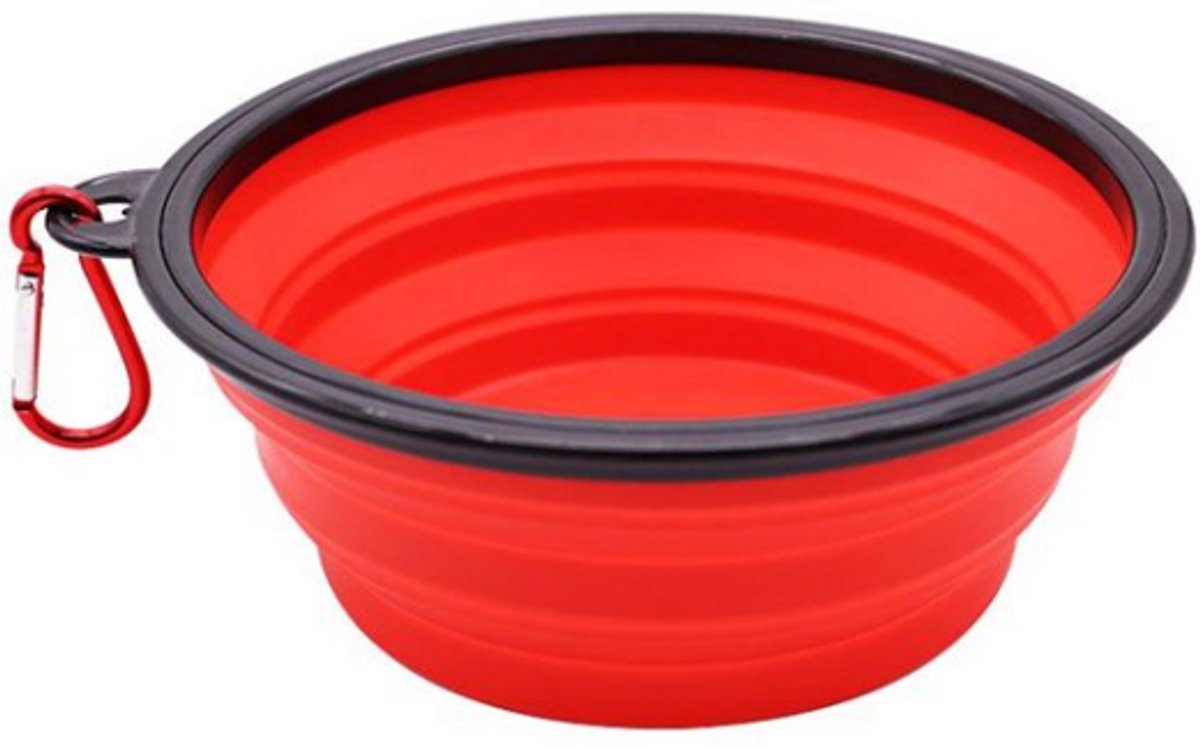 Scoby - Opvouwbare Drinkbak - Opvouwbare Voerbak - Collapsible Bowl - Inklapbaar - 13 x 5,5 CM - Siliconen - Rood