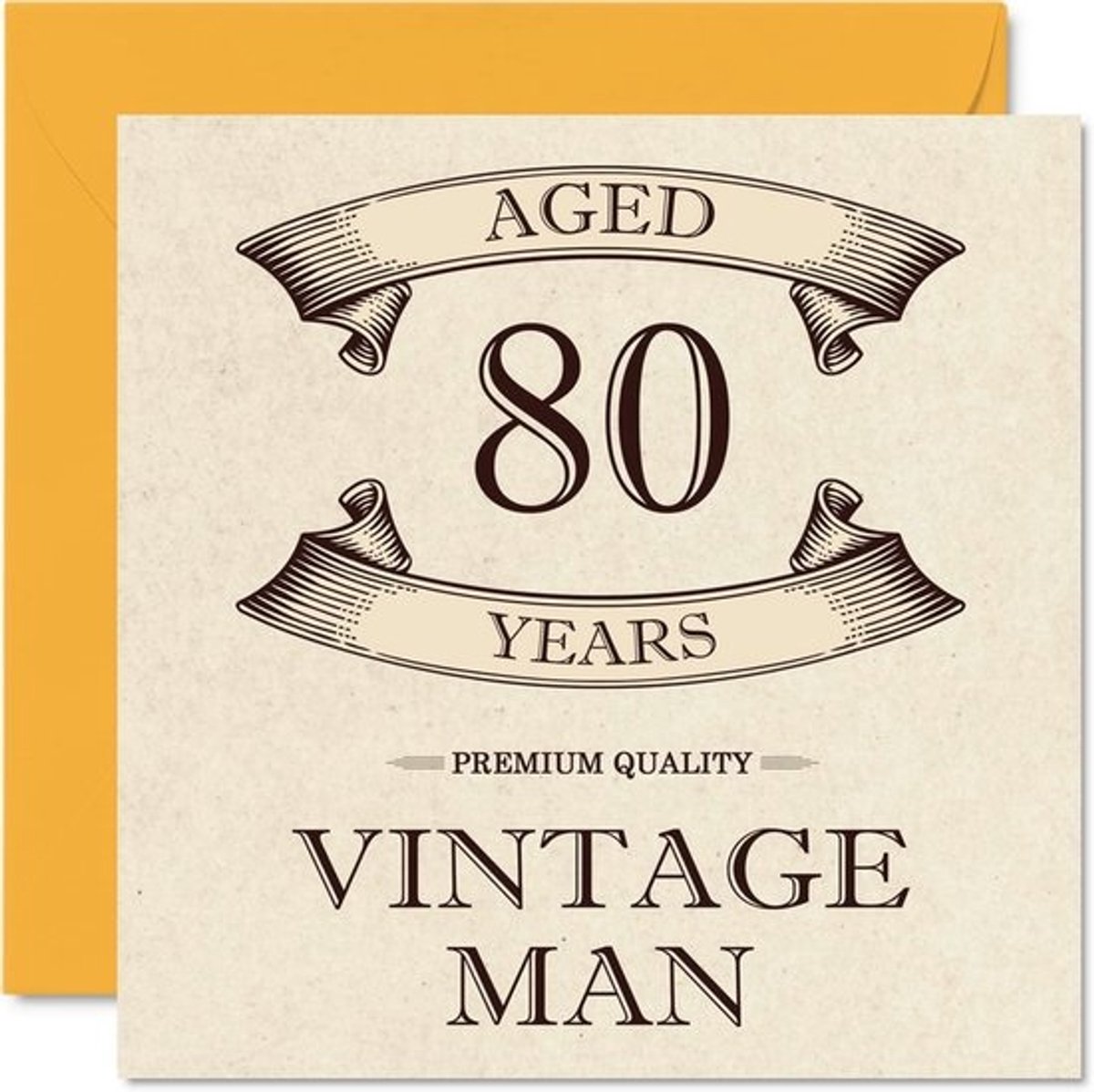Vintage verjaardagskaart 80 jaar voor mannen - leuke kaart voor opa, vader, of broer