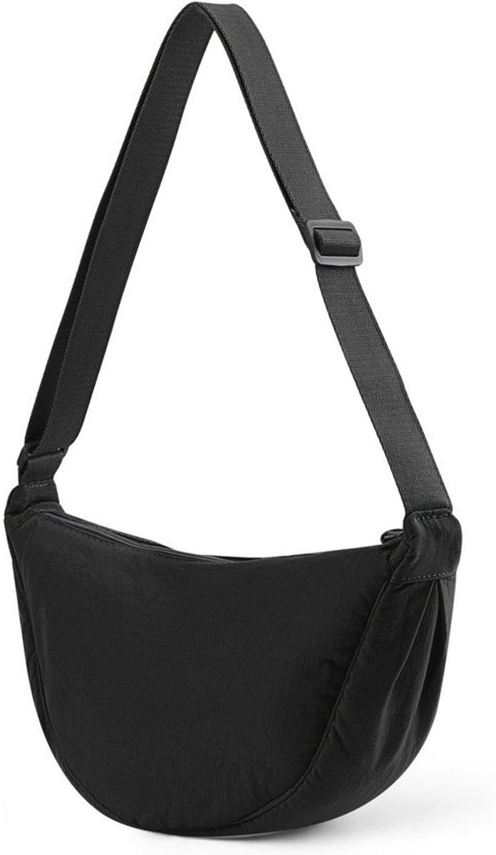 Effen Halve Maan Crossbody Bag voor Dames - Klein & Verstelbaar