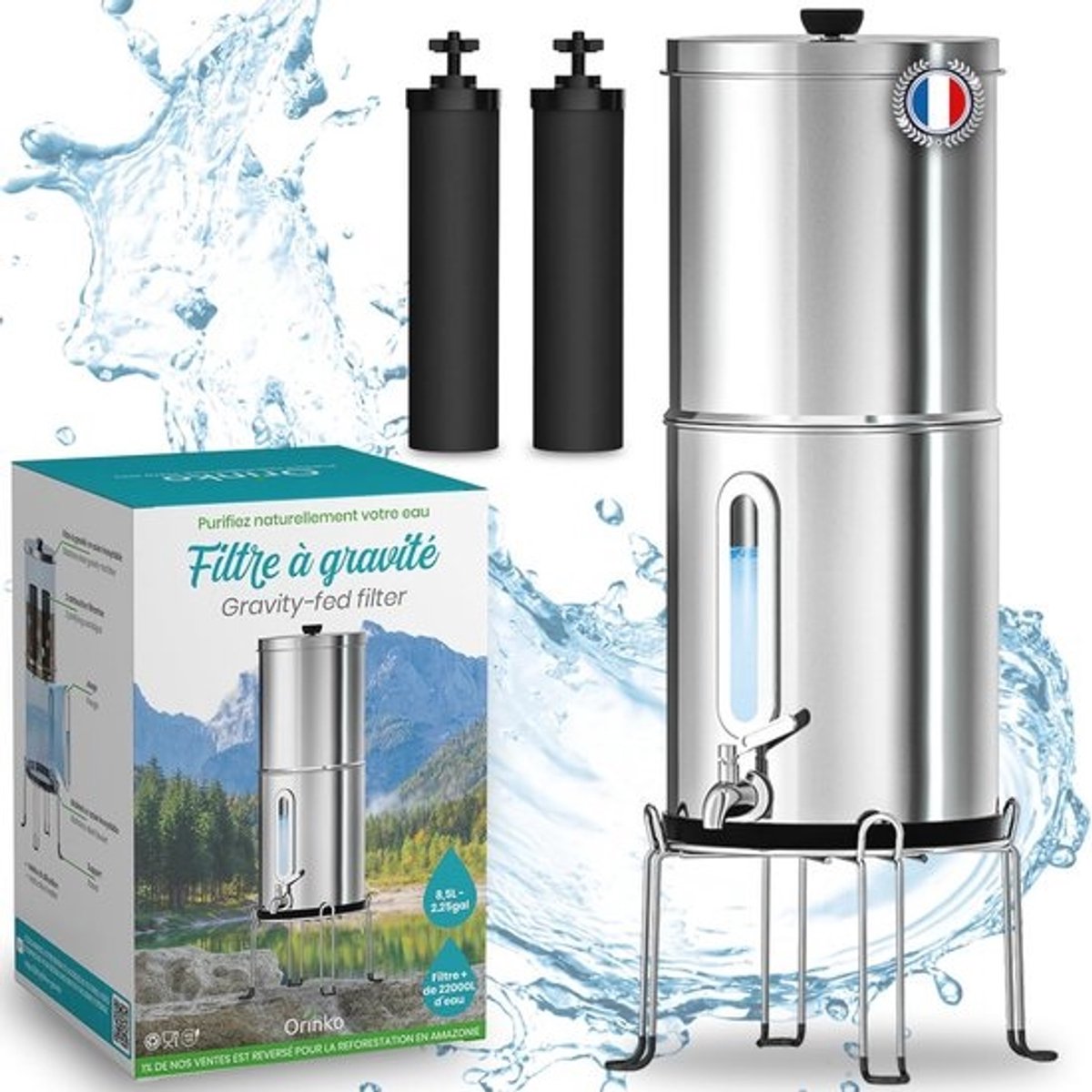 Waterfilter met Zwaartekracht 8,5L - Geavanceerde Filtratie voor Kraanwater en Regenwater