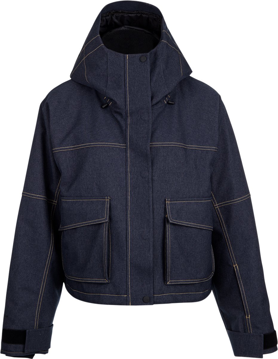 Brunotti Lima- Skijas Dames – Ski Jas Wintersport Boxy Fit Ademend Waterdicht Skipashouder Blauw