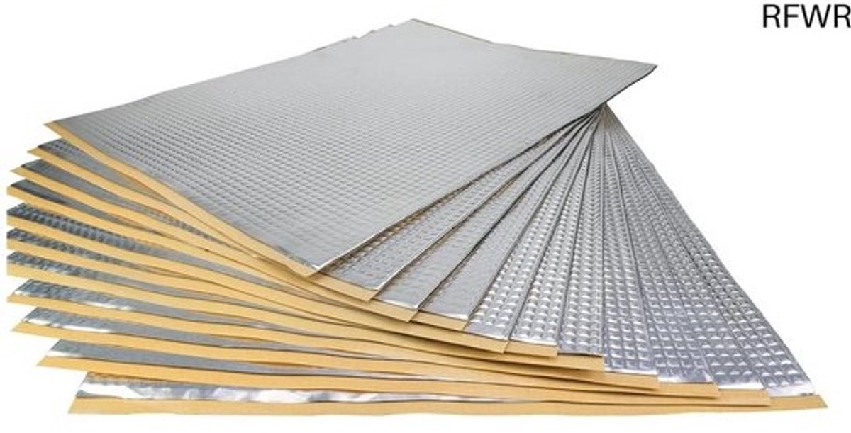 RFWR® Aluminiumbutyl isolatieplaten 2 mm - Zelfklevende geluidsisolatie voor auto's en meer