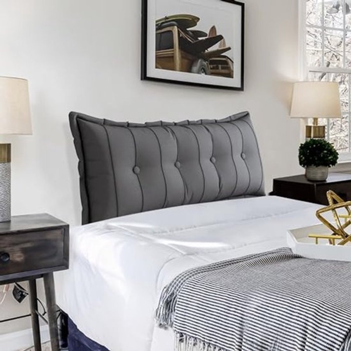 Groot sierkussen voor bed en bank, veelzijdig en comfortabel, perfect als steun voor rug en hoofd