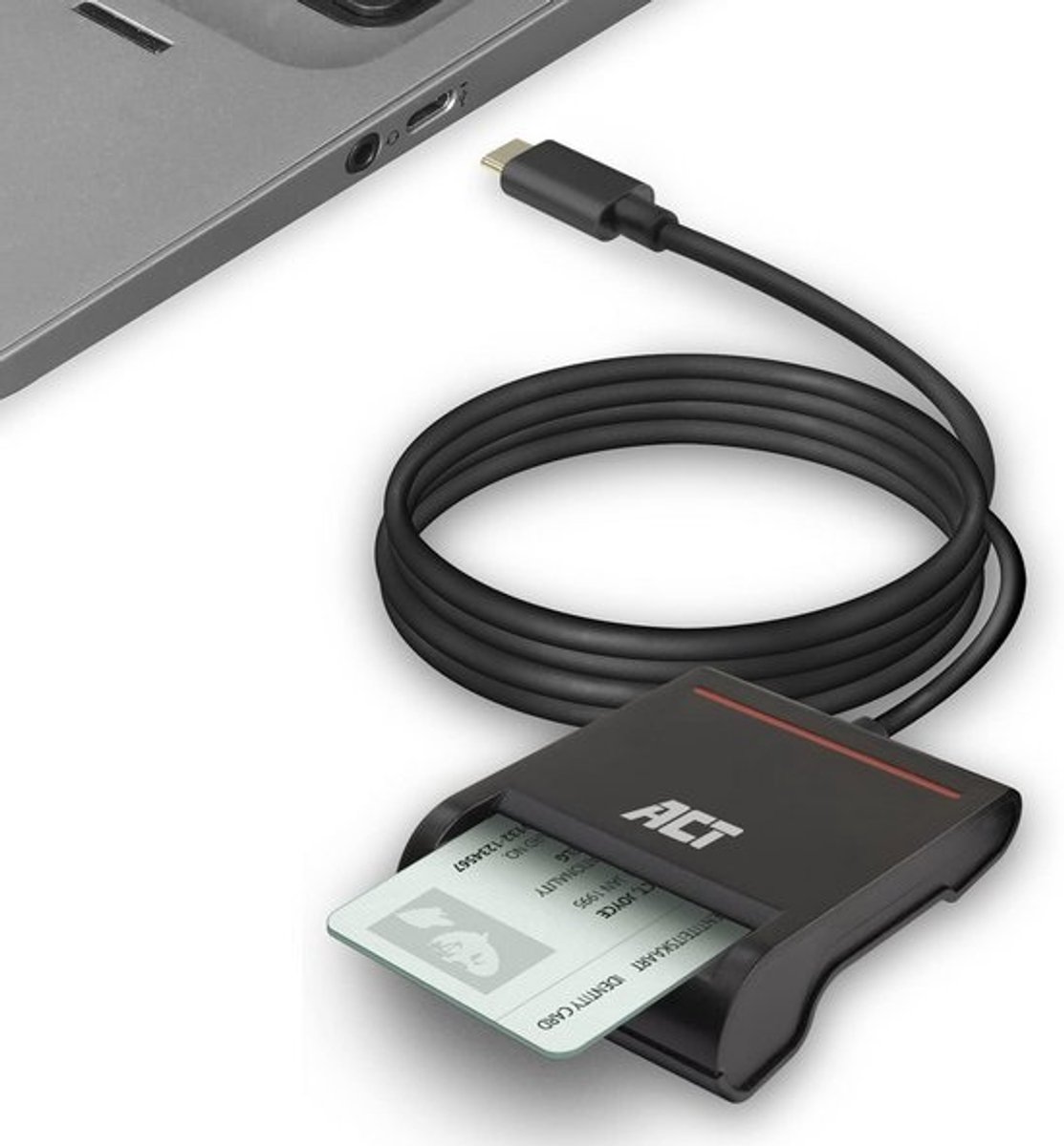 USB C Smart Card Reader voor Belgische Identiteitskaart - Compatibel met Windows en macOS, LED-verlichting