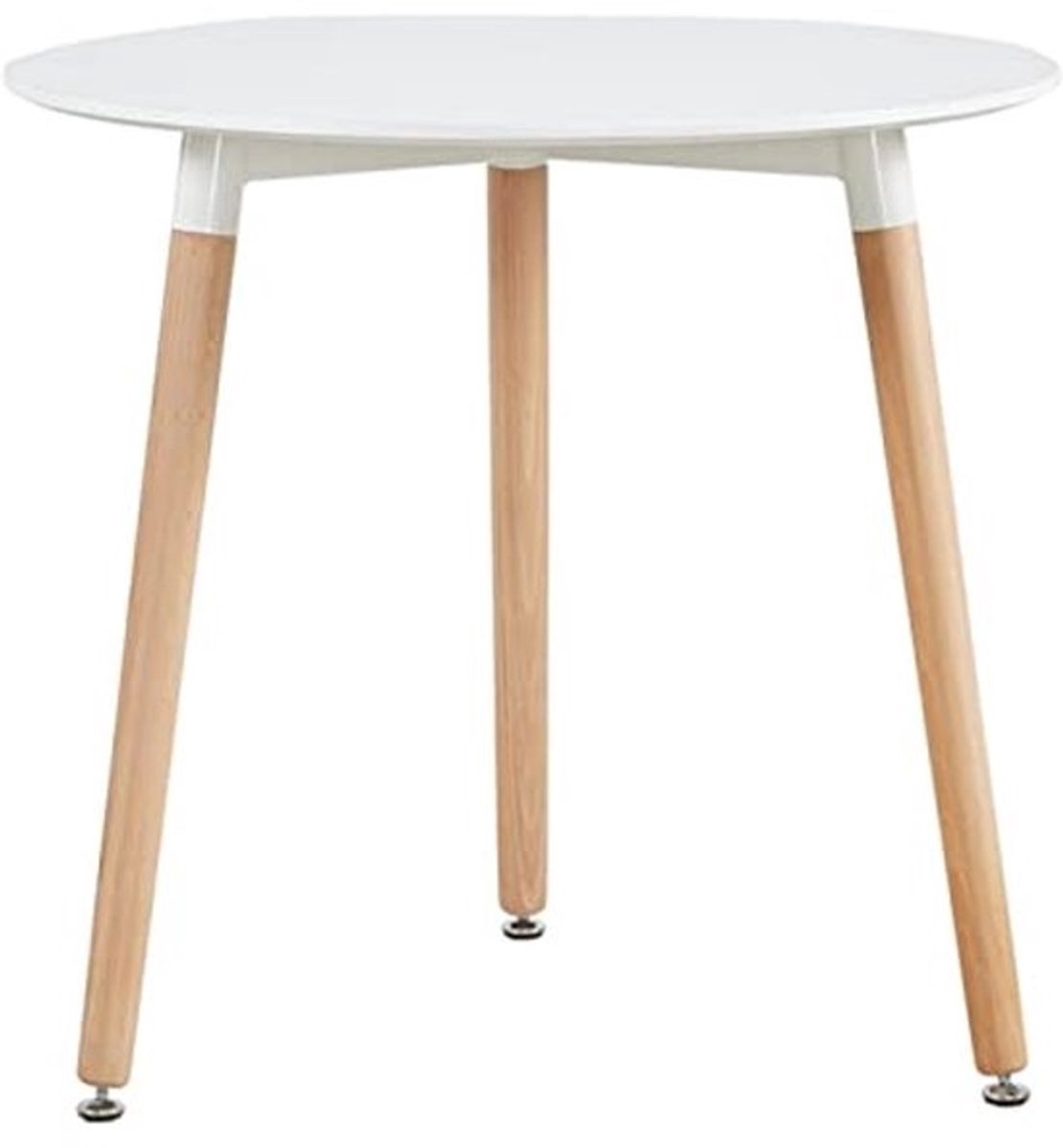 Scandinavische ronde eettafel met beukenhouten poten - modern design 80 cm