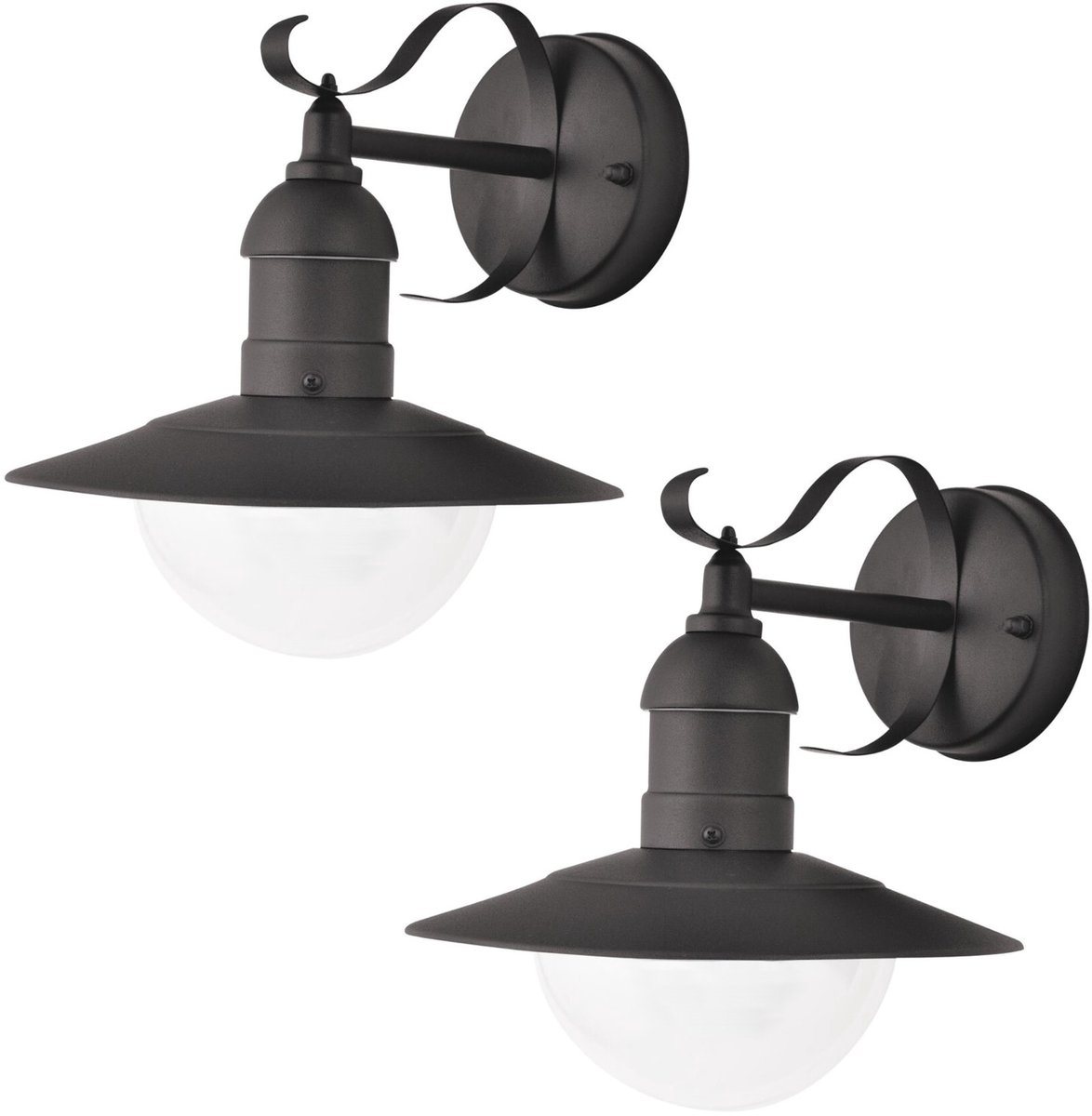 Rabalux - tuinwandlamp / Wandlamp - Zwart - 2 stuks