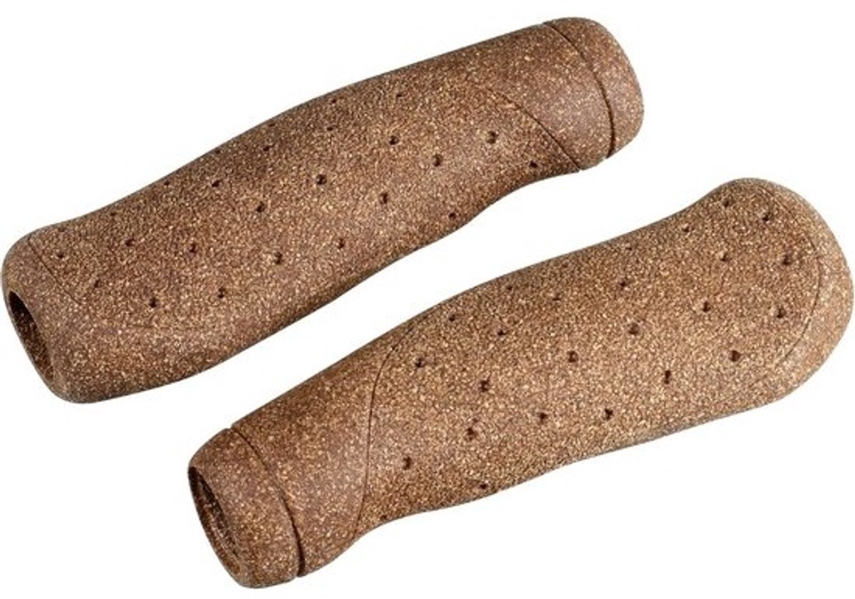 Fiets Stuurgrepen - Ergonomische Handvatten - Comfortabel Fietsen - Kurk Kunststof Mengsel - 135 MM Lengte - Bruin