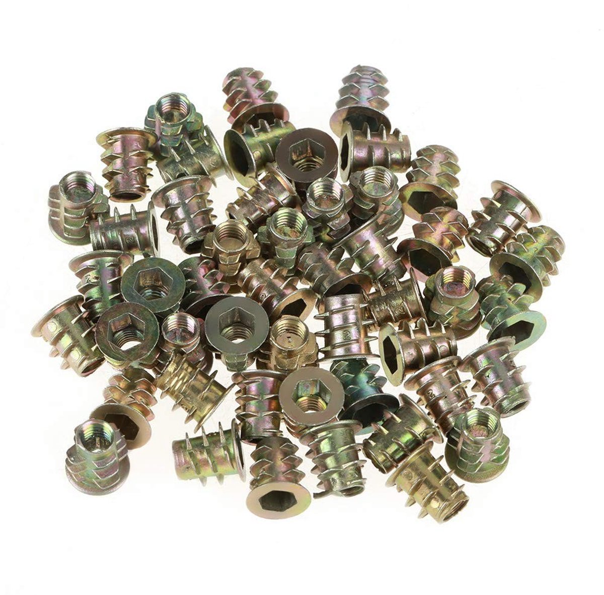 50 Stuks M5 X 10mm Draadinvoeren voor Houten Meubels - Geschikt voor Plaatmateriaal en Verbindingselementen