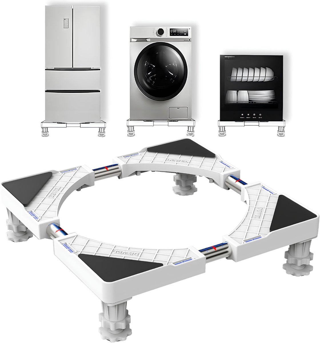 Ploutos® Wasmachine Verhoger - Wasmachine Sokkel - Wasmachine Onderstel - Wit - 42cm x 20cm x 10cm