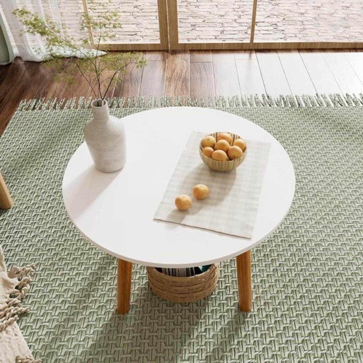 Ronde Eettafel - Eetkamer Tafel - Gezellig Eten - Minimalistisch Design - 60 cm - Wit