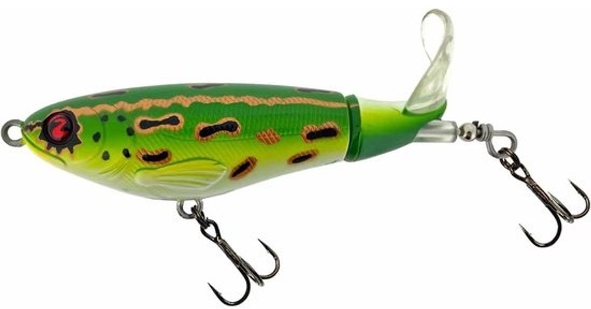 Whopper Plopper Kunstaas - Oppervlakte Wobbler - Vissen Op Roofvis - Uniek Propeller Geluid - 11 cm - Luipaard