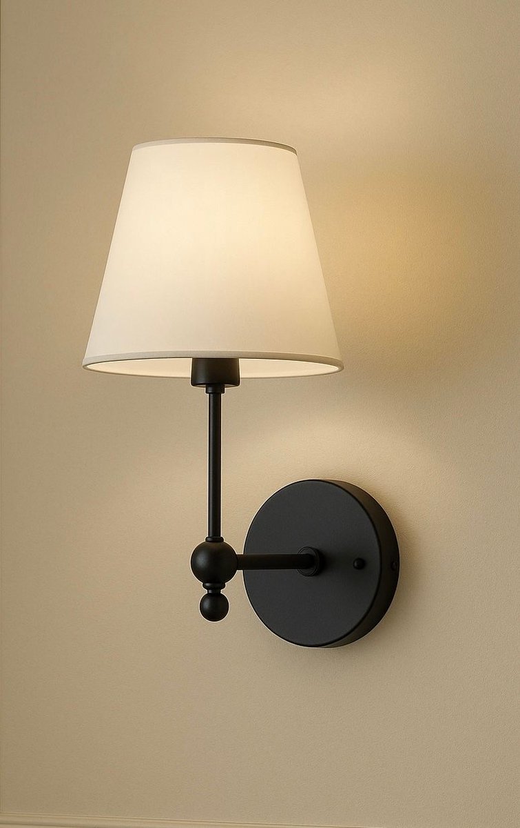 Asir - Wandlamp - Zwart en Wit - 45 x 35 x 15 cm