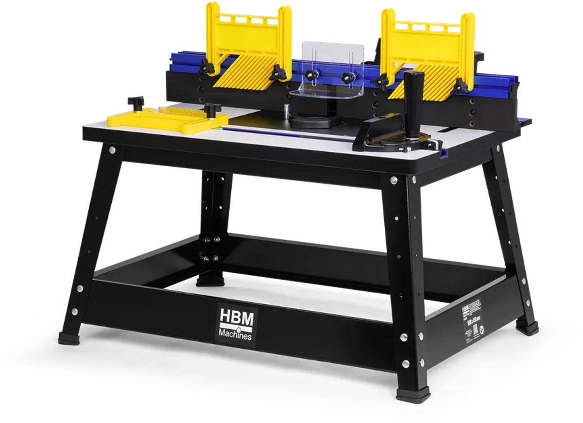 HBM Freestafel - 650 x 450 mm - Voor Bovenfrees - Inclusief Geleider, Beschermkap & Stofafzuiging