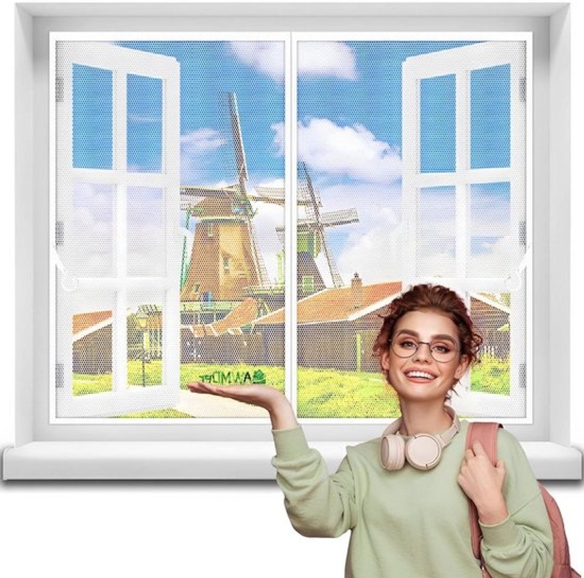 Magnetisch Klamboe Deur - Muggenhor Raam - Insecten Buiten Houden - Automatisch Sluitend - 65x80 cm - Wit