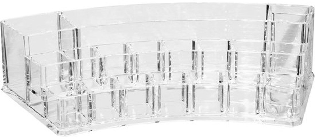 Cosmetica Organizer - Hulpmiddel Opbergen - Bureau Badkamer - Veel Compartimenten - 28x12cm - Transparant