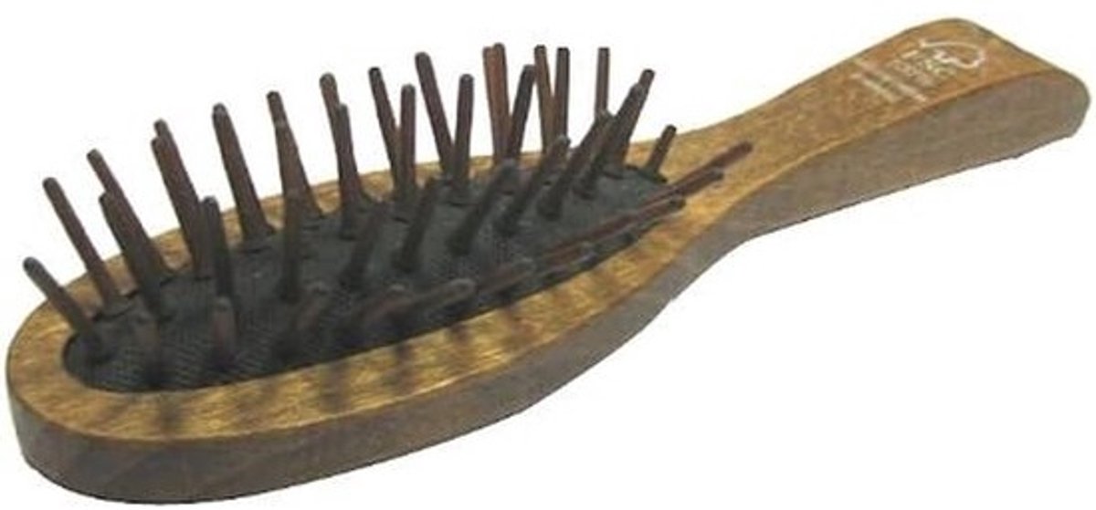 Haarborstel Beukenhout - Houten Borstel Stiften - Dagelijks Haar - Pneumatisch Zwart Kussen - 213 cm Lengte - Natuurlijk Hout