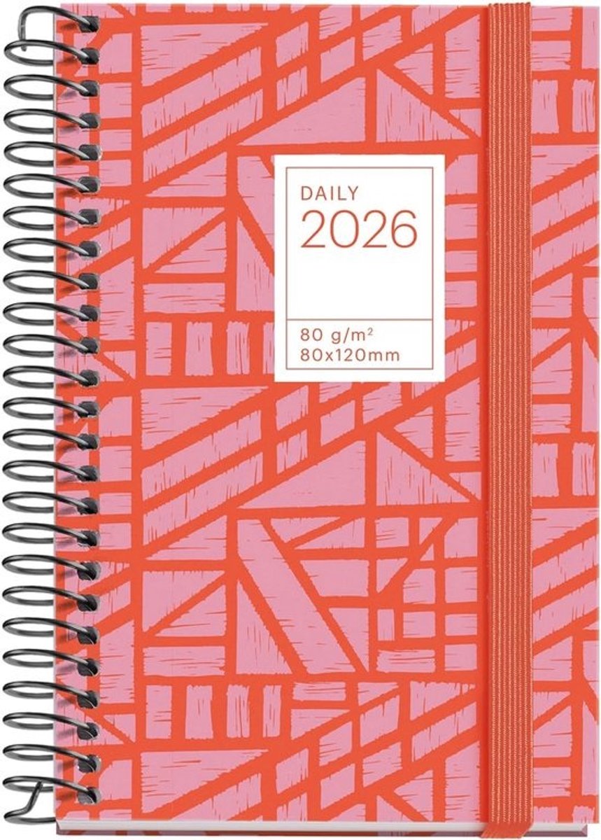 Agenda 2026 - Dagplanner Organiser - Afspraken Plannen - Dag Per Pagina - 8x12cm - Baden