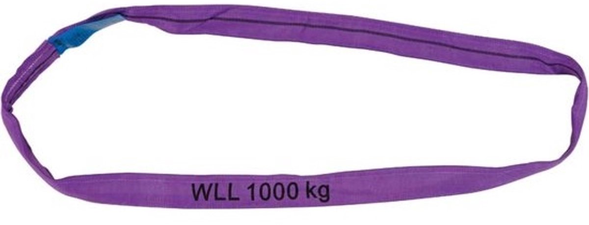 Ronde hijsling - Hefband hijsband - Zwaar transport - TÜV gecertificeerd - 1000 kg 15 m - Violet