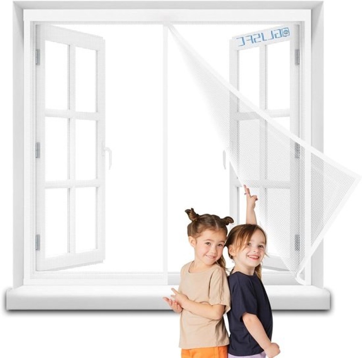 Insectenhor Raam - Vliegengaas Raamhor - Insecten Buiten Houden - Magnetische Sluiting - 155x210cm - Wit