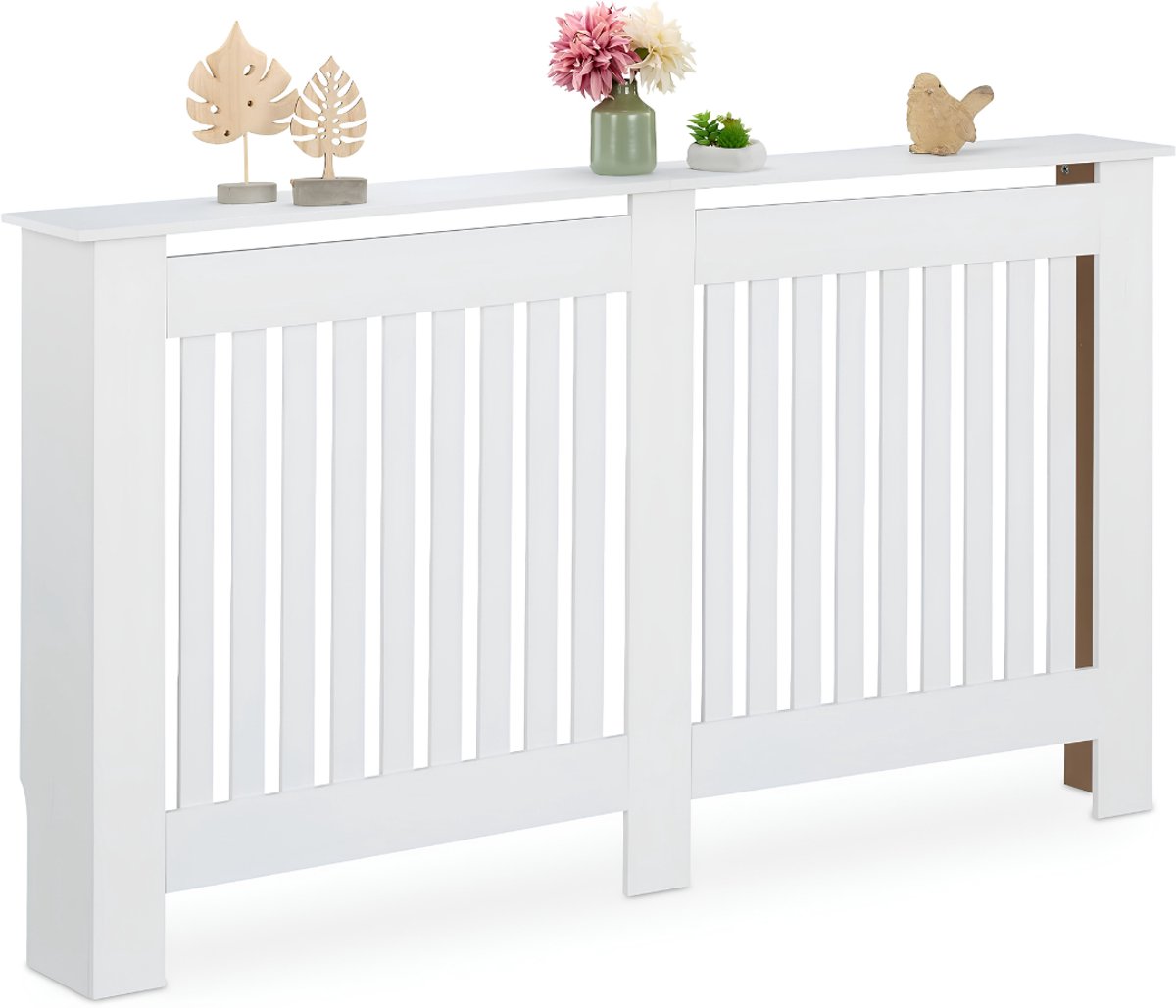 Lìon® Radiator ombouw - Radiatoromkasting - Radiatorombouw kant en klaar - Wit - 19cm x 152cm x 83cm