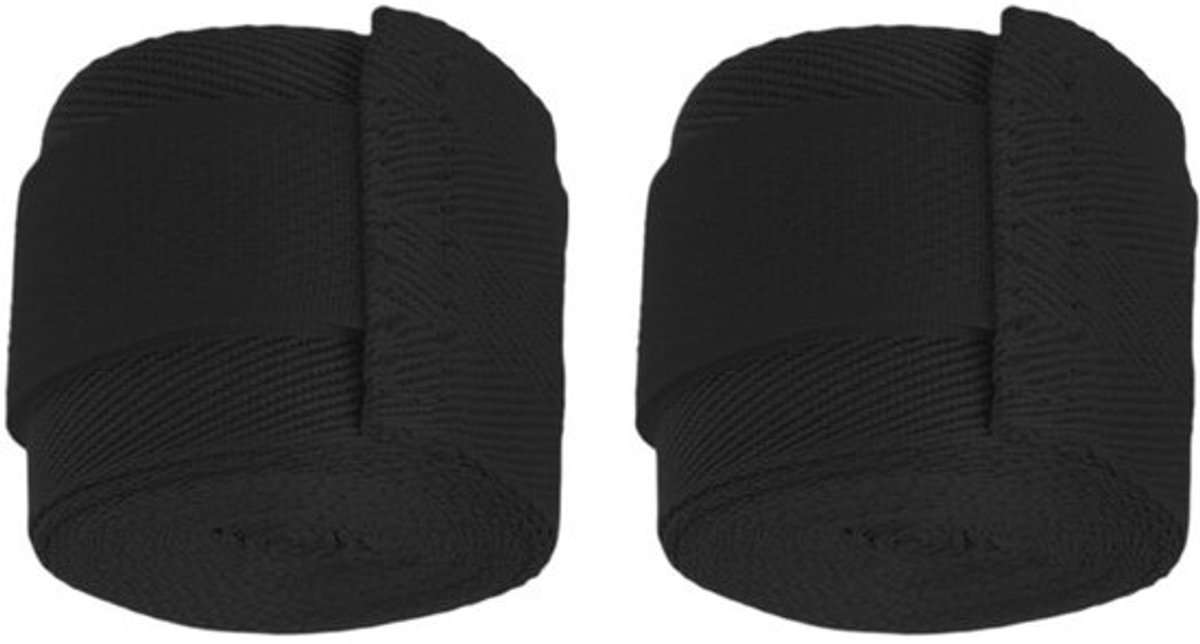 Bokshand wraps - Bokspols wanten - Vechtsport training - Elastische compressie - 15 centimeter lengte - Zwart