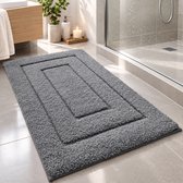 BOTC Badmat - Antislip - 80x50cm - Absorberende Badmat - Douchemat - Toiletmat - Donkergrijs