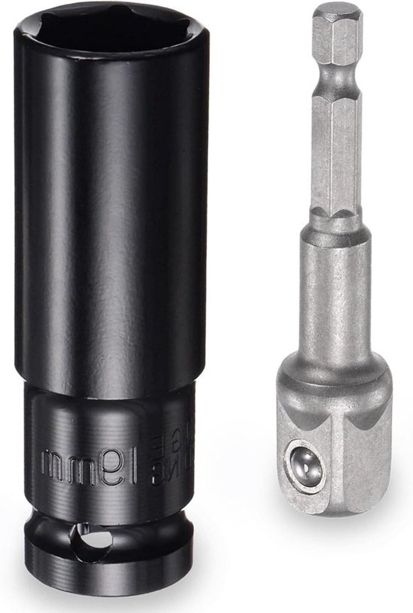Dopsleutel Set - Socket Adapter - Zeskant Bouten Aandraaien - Verenbelaste Kogelvergrendeling - 19mm x 78mm - Zilver