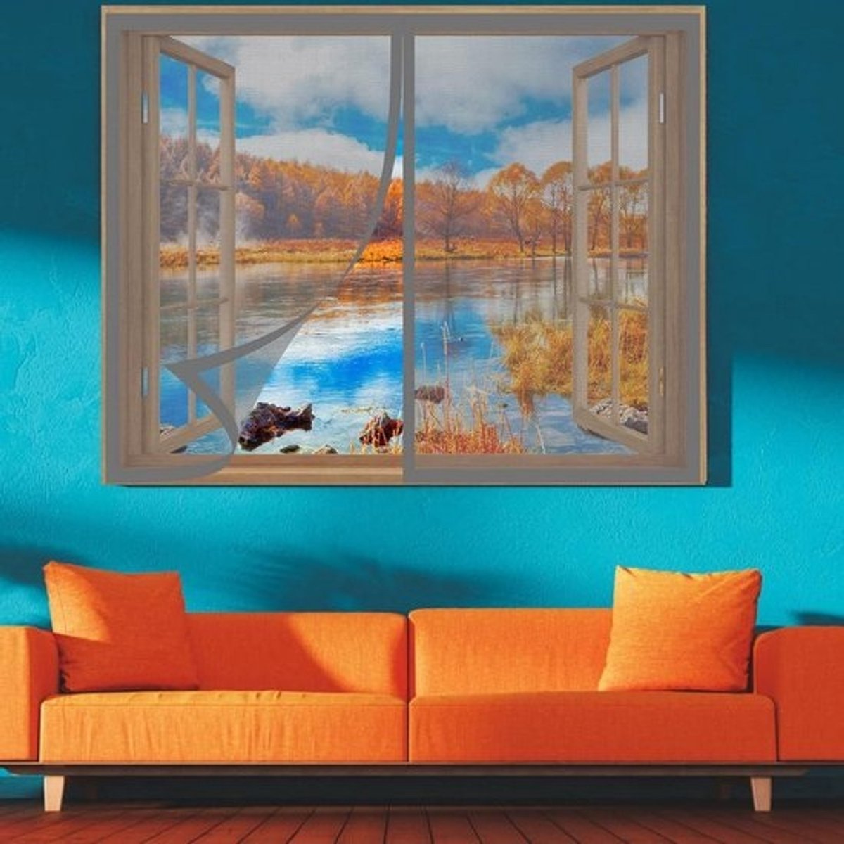 Insectenhor Raam - Horrengaas Raam - Insecten Buiten Houden - Zonder Boren Te Plaatsen - 80 x 80 cm - Grijs