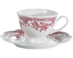 Bricard Fleury Koffiekoppenset - 12-delig - 225 ml - Roze