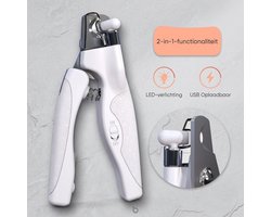 Nagelknipper met LED-lampje voor Huisdieren – Veilig voor Honden, Katten, Konijnen & Puppy's – Geschikt voor Beginners – Wit