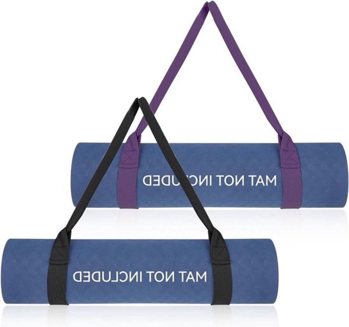 Yogamat Riemen - Mat Bandjes - Yoga Beoefenen - Verstelbare Sluiting - 2 stuks - Zwart Paars