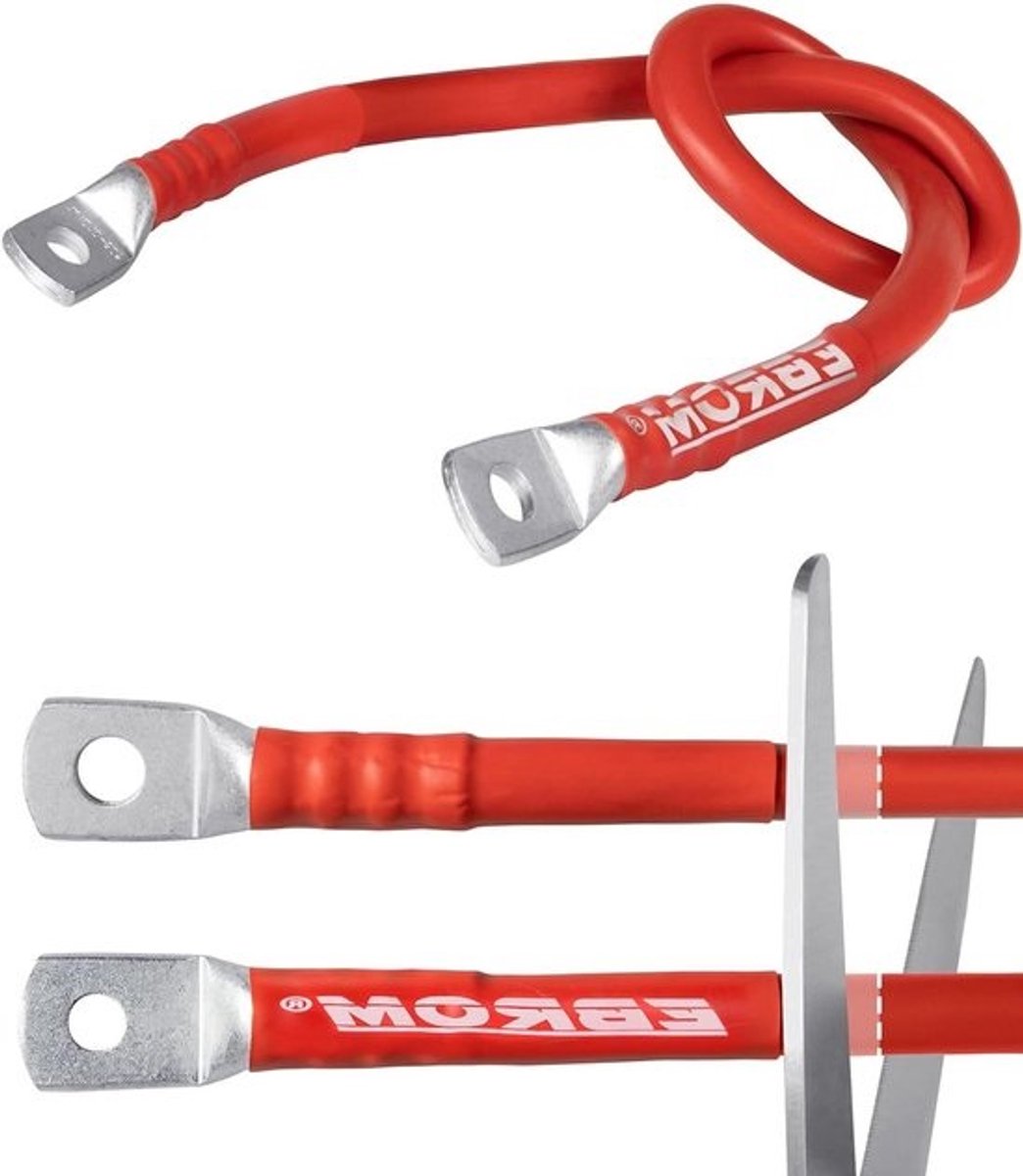 Batterijkabel 35 mm² - Autokabel Flexibel - Stroom Verbinding - Zeer Flexibel - Vele Lengtes - Rood