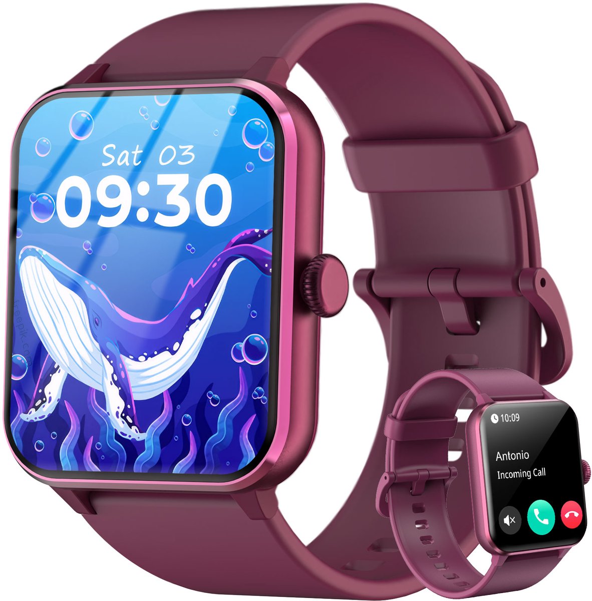 Blackview Smartwatch Heren & Dames met Bluetooth - R50 - Sporthorloge - Stappenteller & Hartslagmeter - SOS - Paars