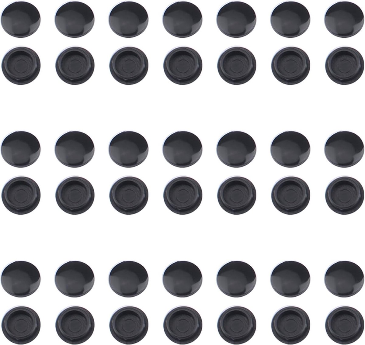 Screw Caps 60 Stuks 10mm Plastic Dome Covers voor Meubels, Kasten en Spiegels - Beschermende Decoratieve Deksel in Zwart