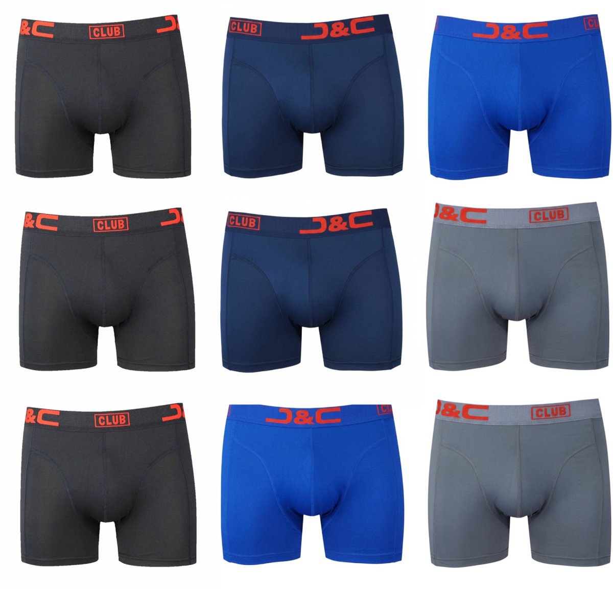 J&C Underwear Heren Boxershorts 9-pack - Club Mix - Microfiber (Polyamide)