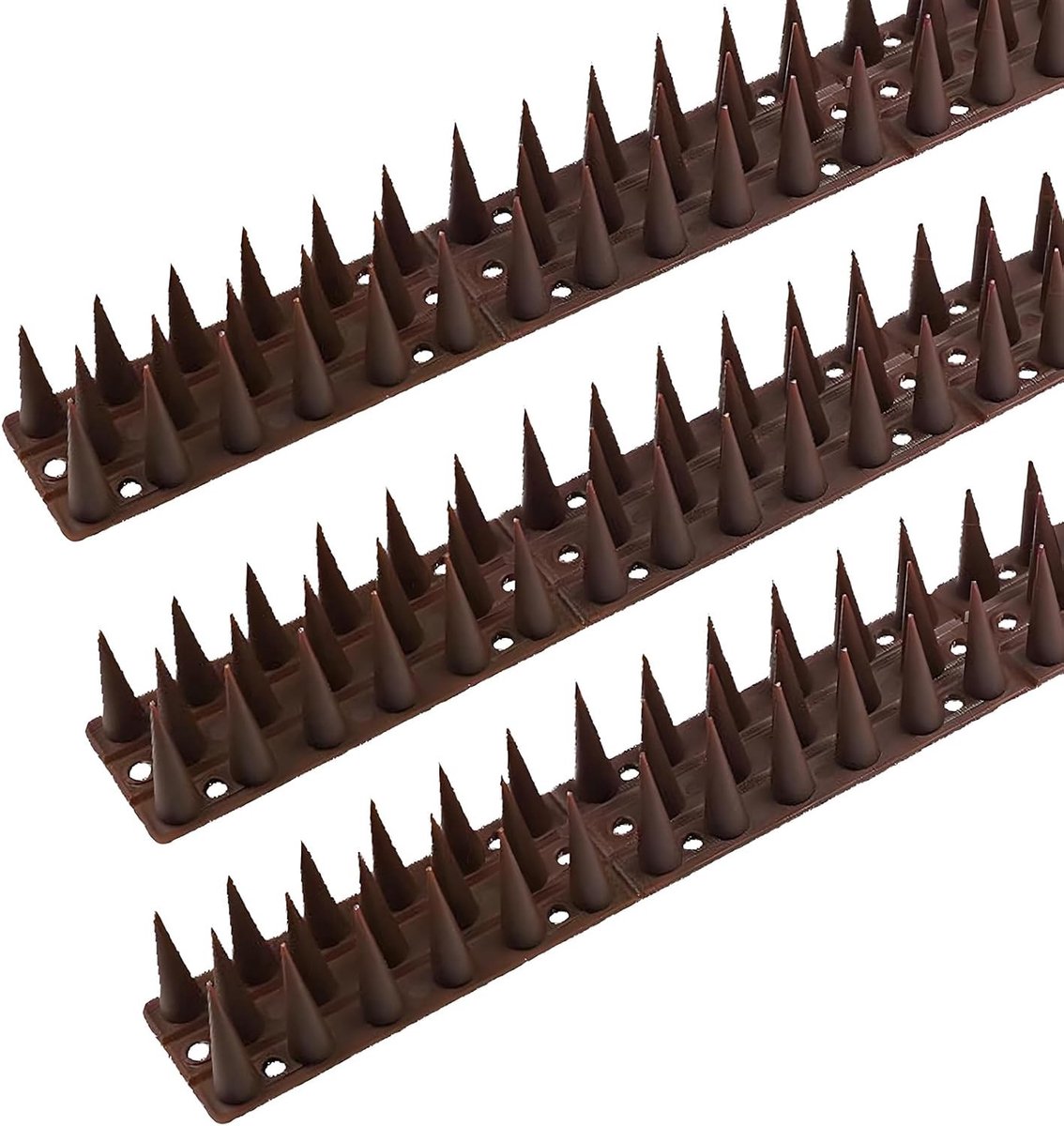 Pigeon spikes voor effectieve vogelafschrikking, ideaal voor tuin en hekwerken, 2m bruin