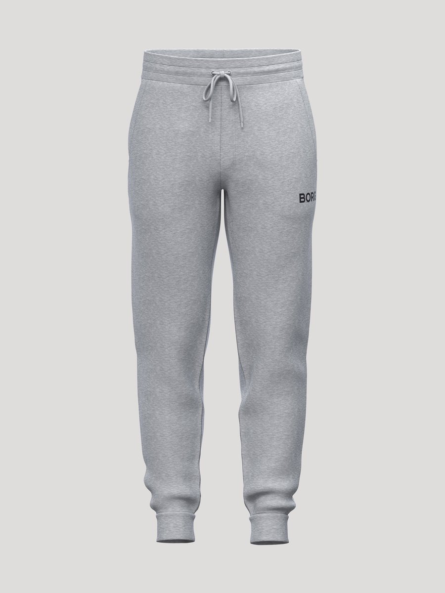 Björn Borg Essential 3 Joggingbroek Heren Lange Sportbroek Mannen - Katoen - Lichtgrijs - Maat S