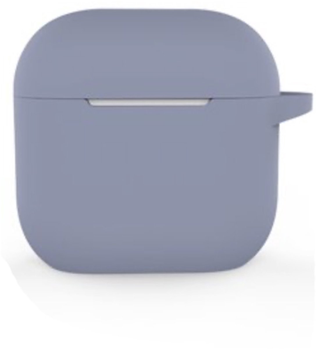 Gijs/paars hoesje geschikt voor AirPods 4 - Siliconen hoesje voor AirPods - Grijs/paars - Softcase - CHPN