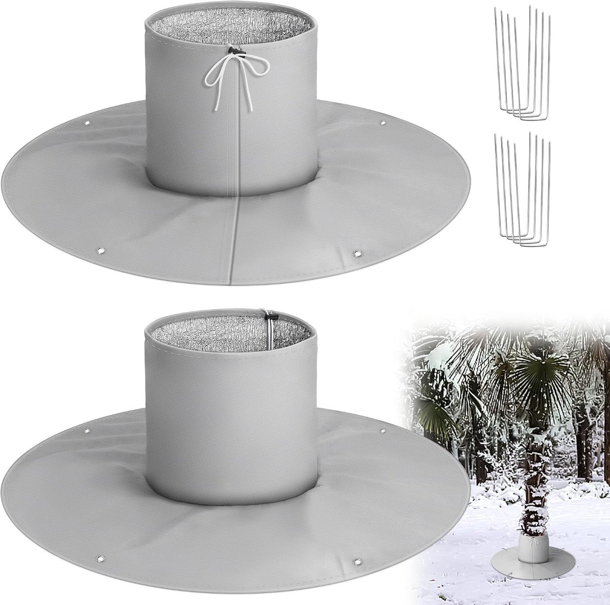 Set van 2 winterbeschermers voor palmen, bomen en wortels - Vorstbescherming, Isolatie en Buitenbescherming, Diameter 100 cm