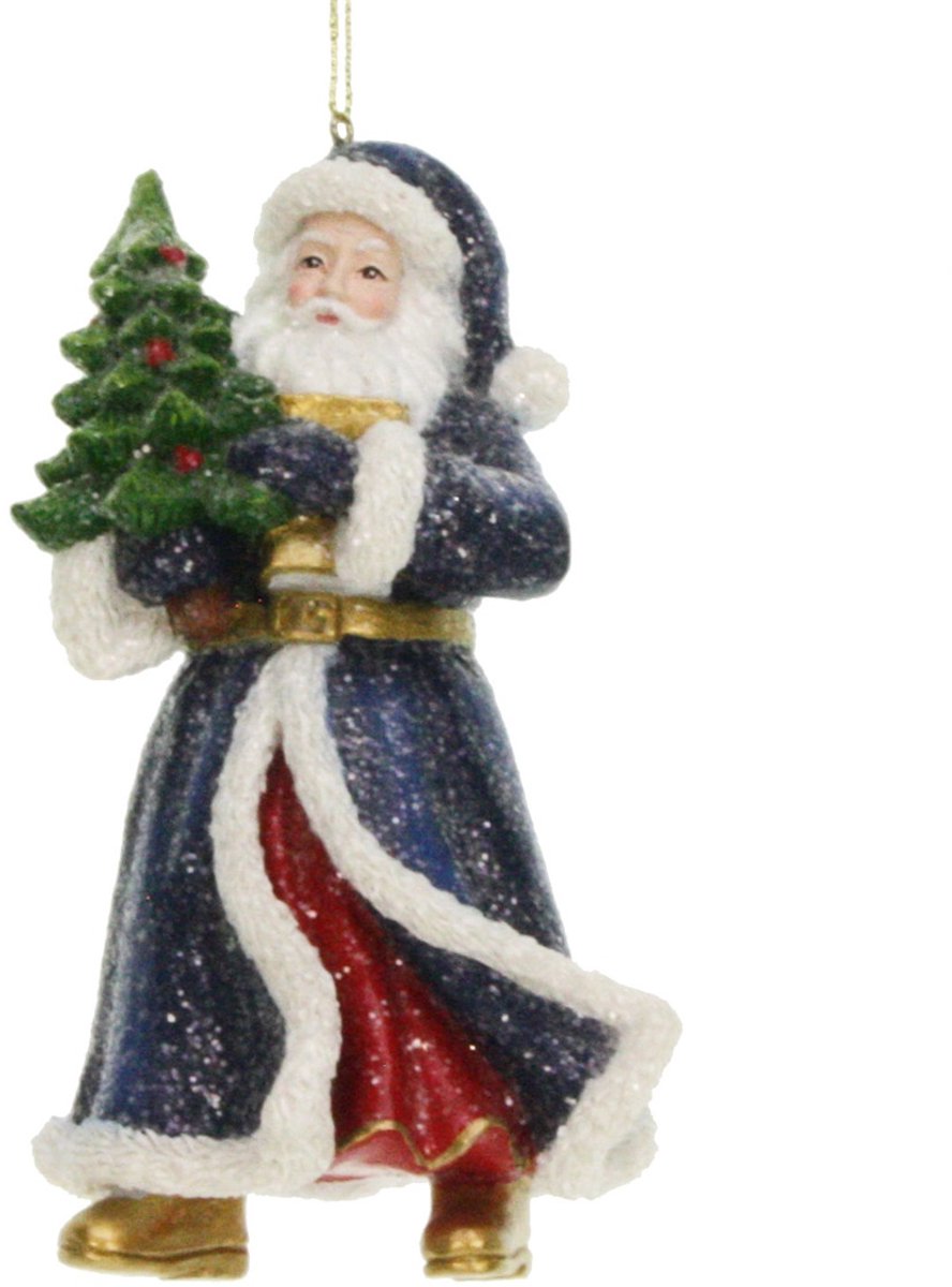 Ornament Kerstman met kerstboom 7x7x12cm