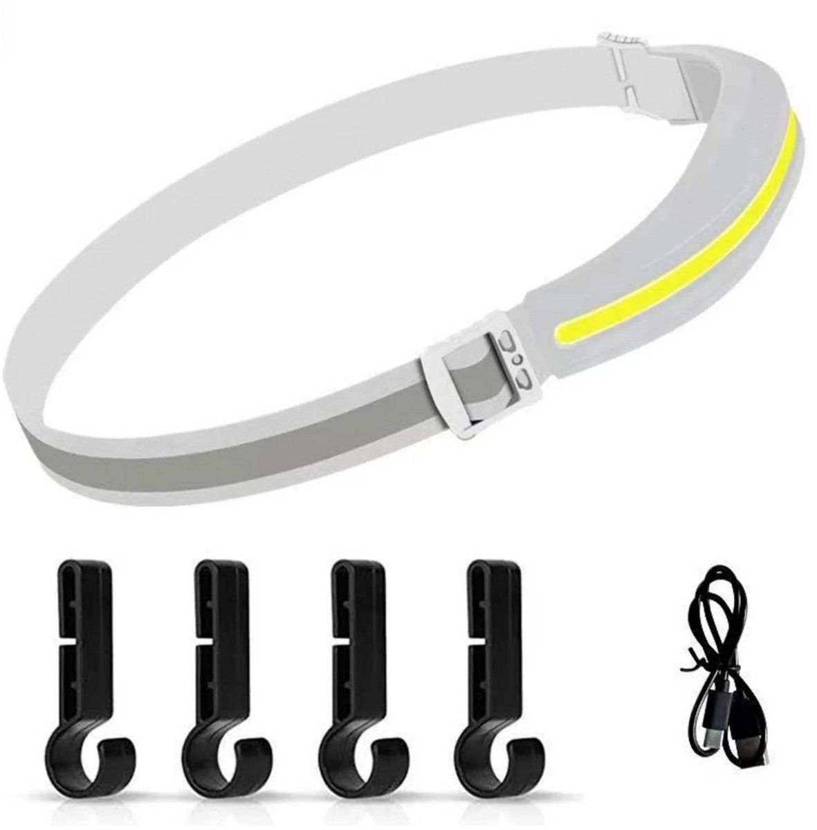 Casalora LED Hoofdlamp – Oplaadbaar, Super Helder, 230° Groothoek – Met Rood Licht – Waterdicht & Lichtgewicht – Voor Camping, Wandelen, Vissen & Onderhoud – Met Antislip Clip – Wit